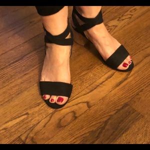 Black Fabric Sandals